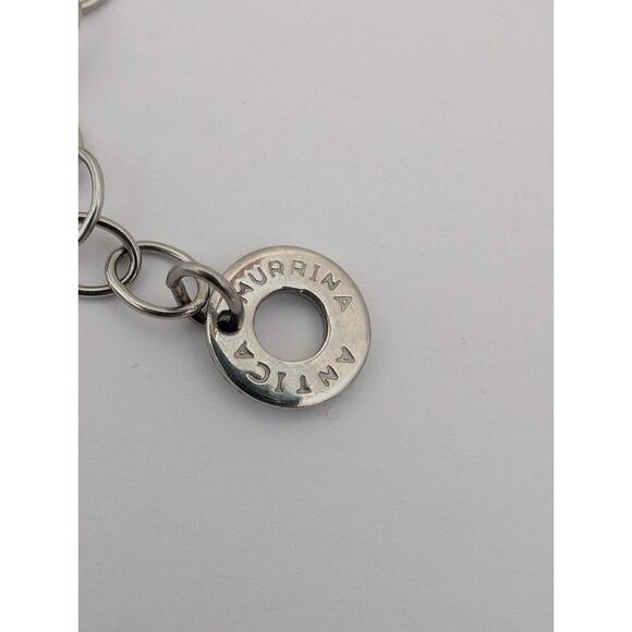 Murrina Amtica Glass Bracelet Black White Silver Zebra Stripe Adjustable Chain - Picture 2 of 6